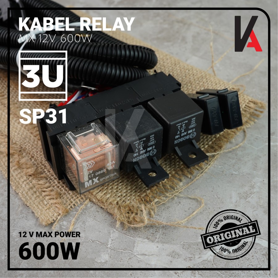 KABEL RELAY SET BOSCH SP SERIES LAMPU DEPAN HEADLAMP H4 MOBIL 3 RELAY ORIGINAL