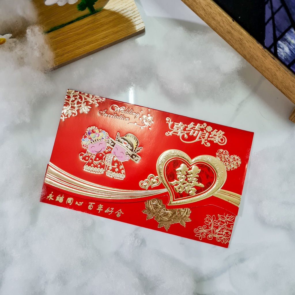 

COVER UNDANGAN 10PCS AMPLOP CHINESE WEDDING INVITATION CARD JS102