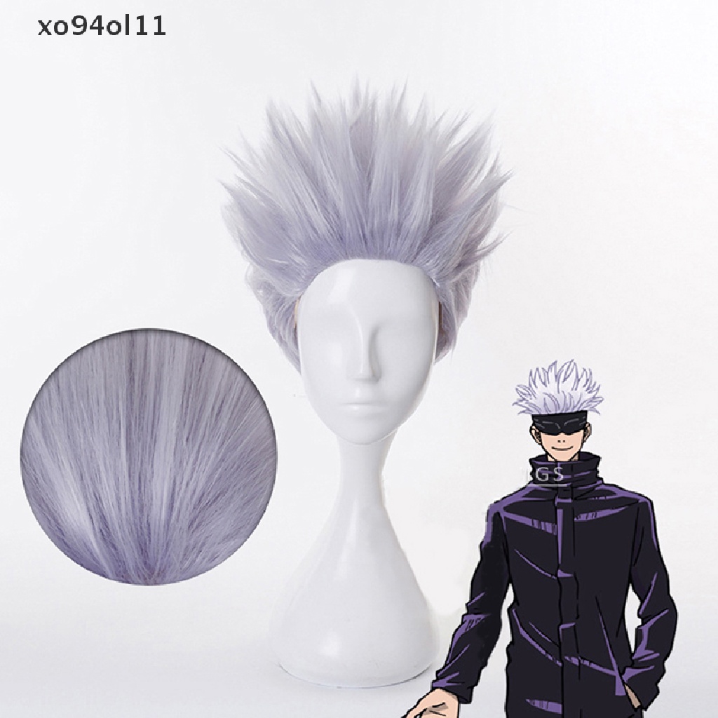 Xo Anime Jujutsu Kaisen Gojo Satoru Cosplay Wig Pendek Tahan Panas Rambut Sintetis Wig Pesta Wig Cosplay Wig OL