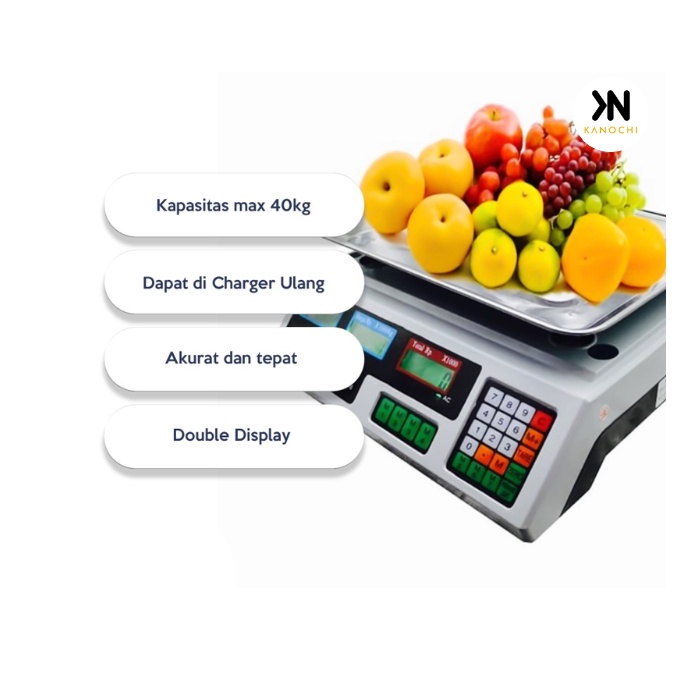 Timbangan Buah Digital 40KG Digital Scale Double Display