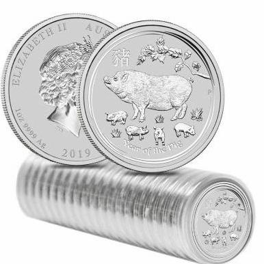 Koin Perak Australia Lunar Pig 2019 1 oz Silver Coin Batangan Dirham