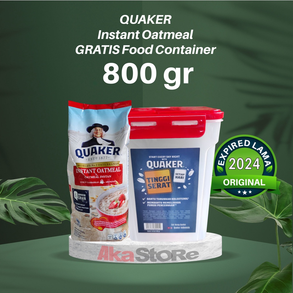 Jual Quaker instant oatmeal 800gr gratis food container | Shopee Indonesia