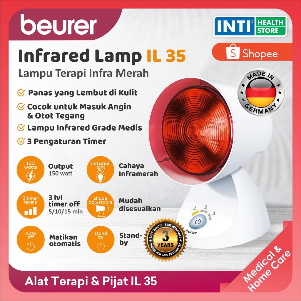 Beurer | Infared Lamp IL 35 | Alat Terapi Inframerah