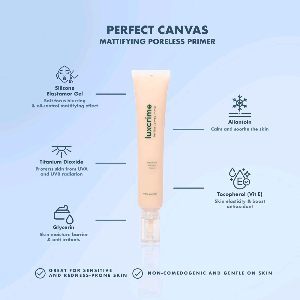 Luxcrime Perfect Canvas Hydro Blur Primer - Mattifying Poreless Primer