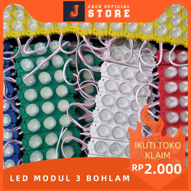 JACKSHOP Lampu LED Module 3 BOHLAM / LED Modul 3 Mata Besar 3Watt 24Volt