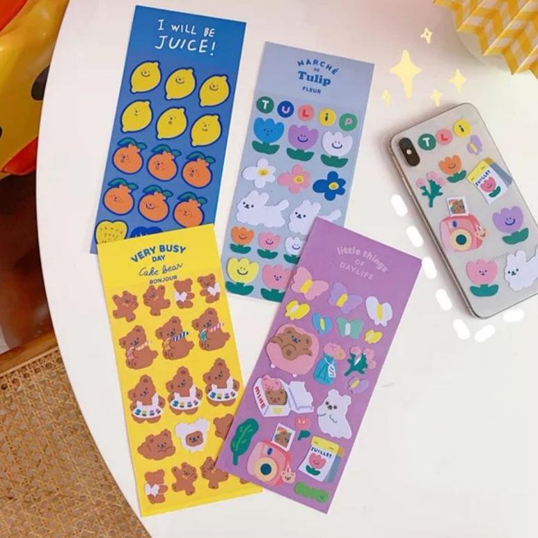 

か Bear’s Jelly Drops - stiker dekorasi planner scrapbook - sticker korea lucu kreatif [thehanscorner] ヵ