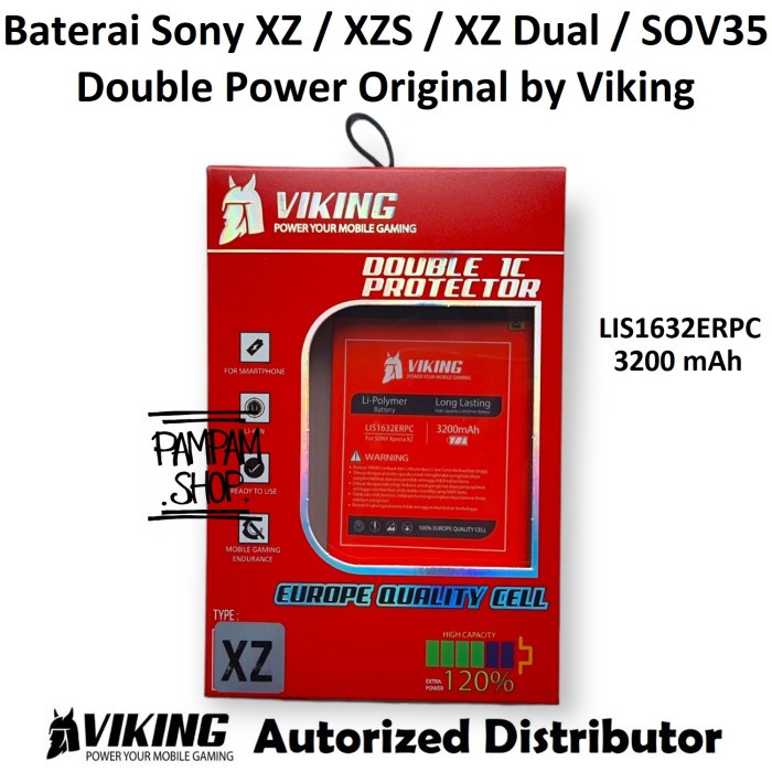 BATERAI VIKING DOUBLE POWER SONY XPERIA XZS AU SOV35 LIS1632ERPC BATRE