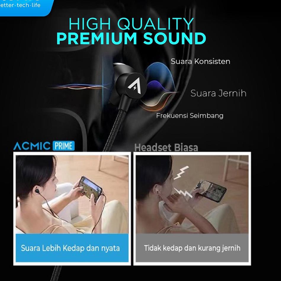 Kejar Untung ACMIC PRIME In-Ear Headset Earphone Earbuds Headphone Stereo with Mic