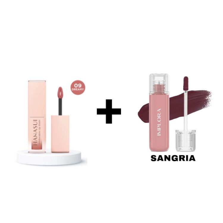 *galerybeautysemarang* paket hemat ombre lips hanasui dreamy 09 dan implora jelly tint sangira 07