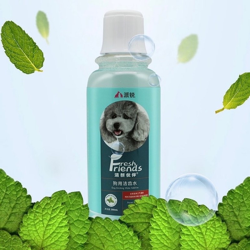 Fresh friend dog drinking water additive for removes plague, tartar and freshen breath ( penganti gosok gigi)