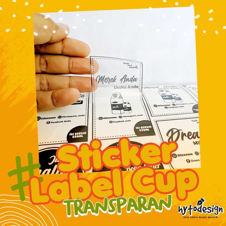 STIKER LABEL GELAS CUP MINUMAN