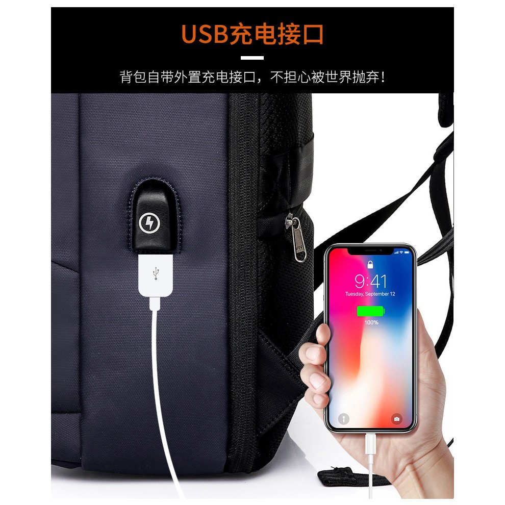 AKN88 - KAKA KA-509 - Lightweight Casual 20L Backpack with USB Charging Port