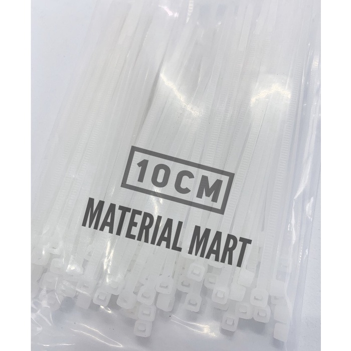 Kabel Ties Putih 10cm | Cable Ties | Kabel Tis Hitam 100mm 100 pcs | Material Mart