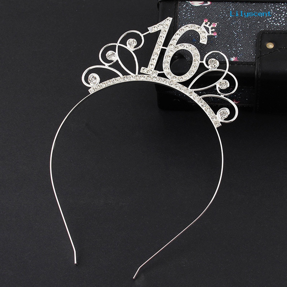 [LS]16/18 /21/30 /40/50/60/80 Pesta Ulang Tahun Tiara Mahkota Bando Rambut Loop Dekorasi