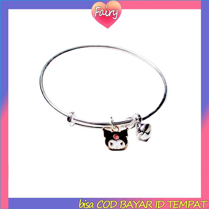 Gelang Kartun Wanita Cinnamoroll Dog Kuromi Sahabat Pasangan yang Dapat Disesuaikan Fashion Korea F