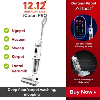 Airbot iClean Pro Wet Dry Cordless Vacuum Cleaner Stick Smart Floor Scrubber Washer Penyedot Debu
