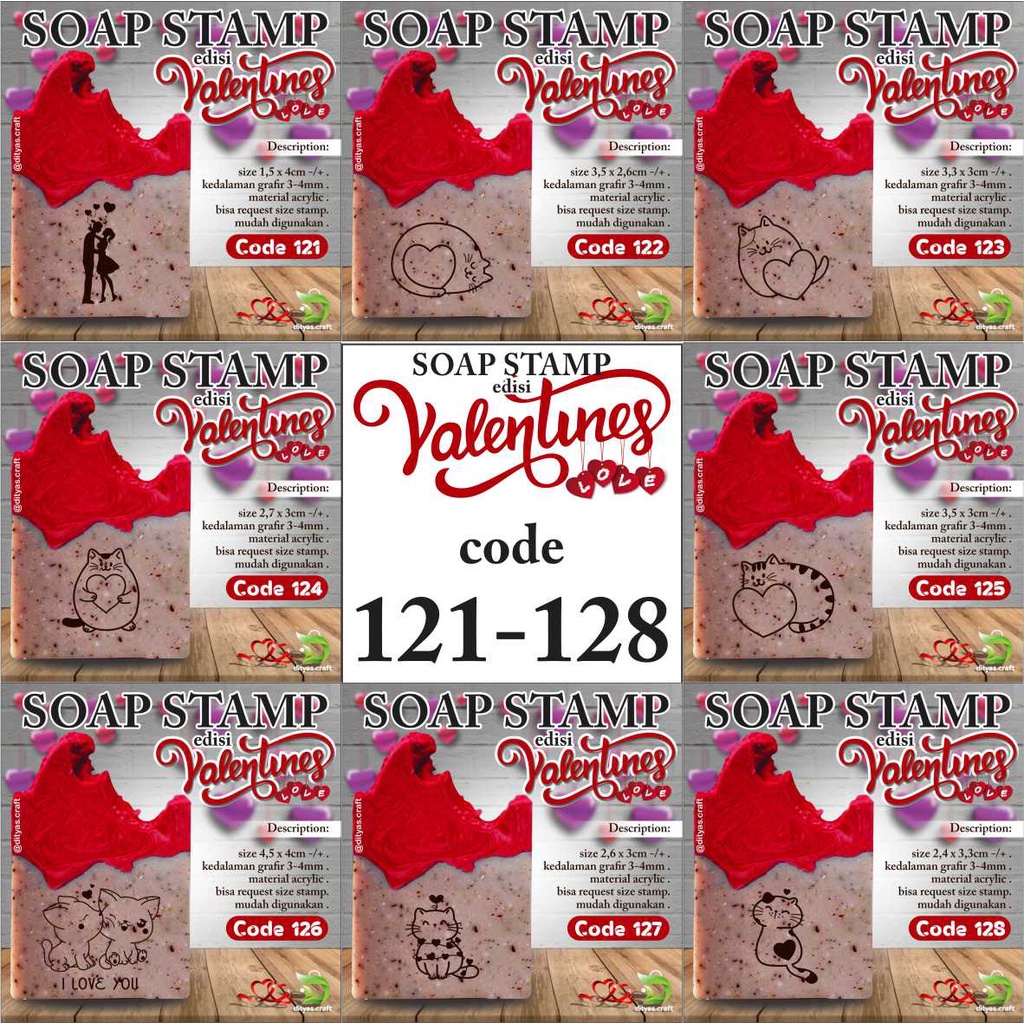 

soap stamp / stempel sabun / edisi VALENTINE code 121,122,123,124,125,126,127,128