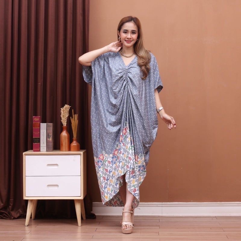 [PROMO] DASTER LOWO KAFTAN ENCIM JUMBO LD 140 MUAT BB 100 KG BAHAN RAYON BUSUI LENGAN PENDEK DASTER 