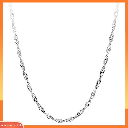 [WONE] Pesona Perhiasan Kalung Rantai Wanita Berlapis Perak Gelombang Air DIY Untuk Pesta Prom