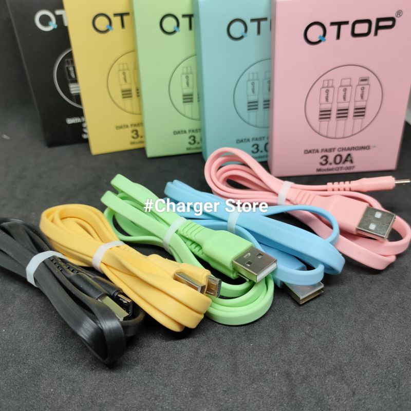 Kabel Data Qtop 3.0A Micro USB FAST CHARGING ORIGINAL Metalic Finishing