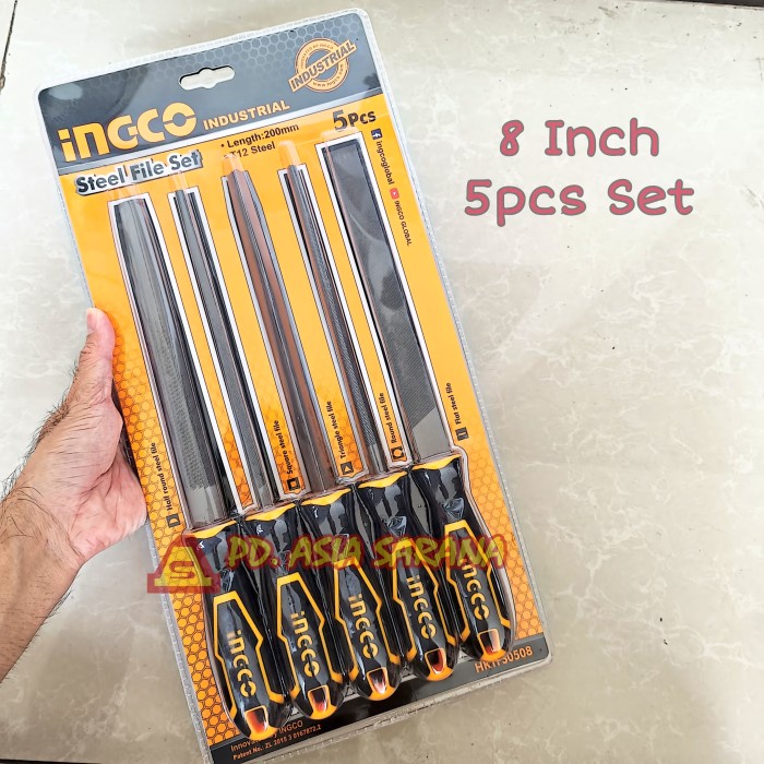 

Kikir Besar 5pcs Set 8" Inch INGCO HKTFS0508 Steel File Ukir Kayu Besi