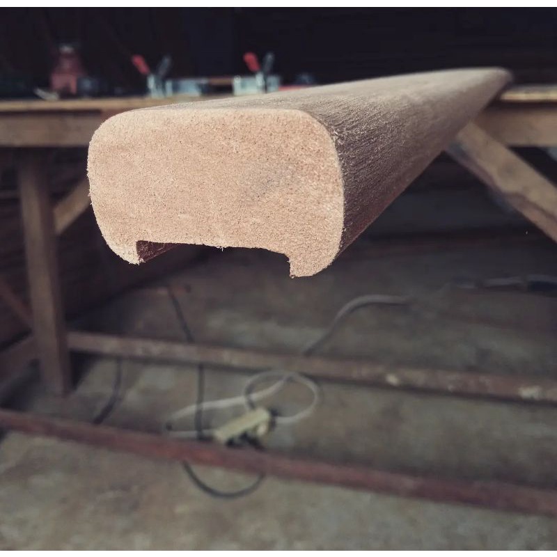 Jual Pegangan Railing Tangga Kayu Meranti Bentuk Oval Handrail Railing ...