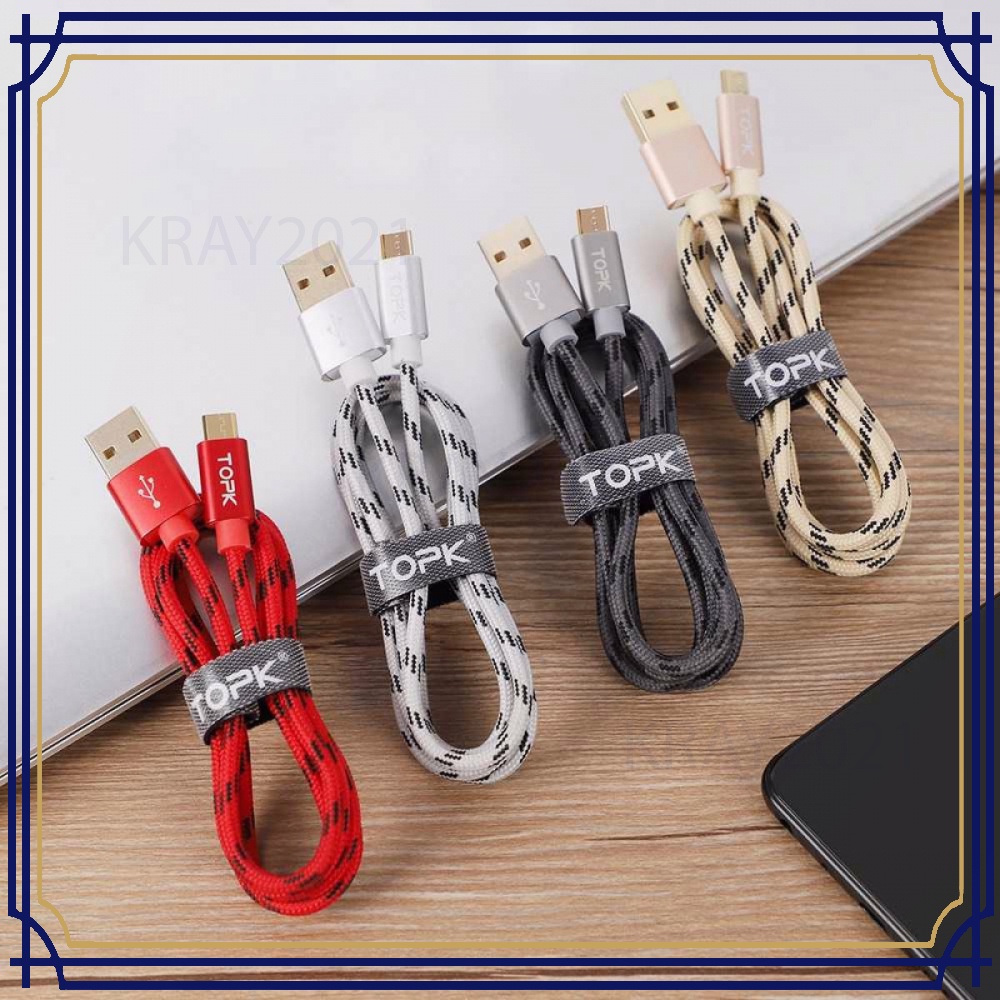 Kabel Charger USB Type C Braided 1 Meter 3A -CV447