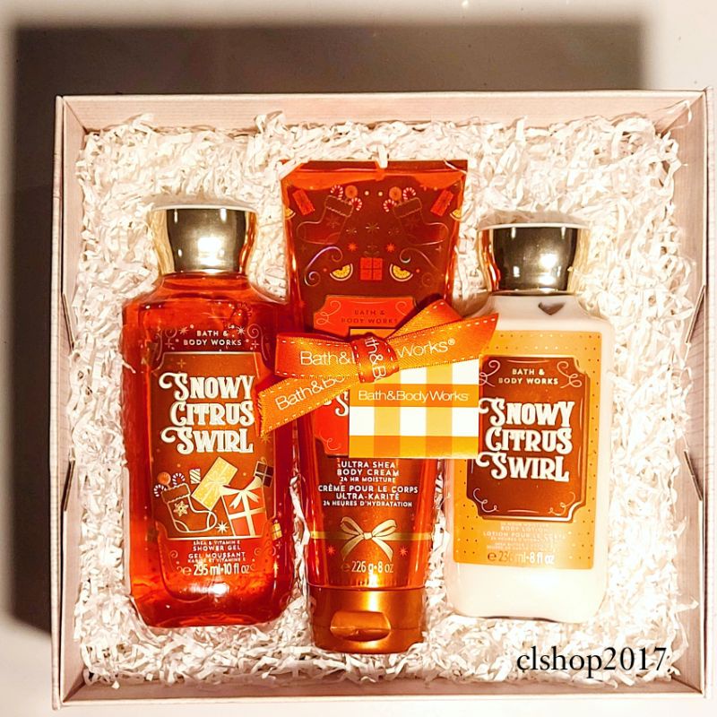 BBW SNOWY CITRUS SWIRL GIFT SET PAKET BATH &amp; BODY WORKS