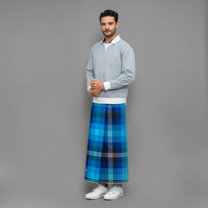 {FamilyStore} Sarung BHS Classic Gold Kombinasi Tikar Biru Muda Diskon