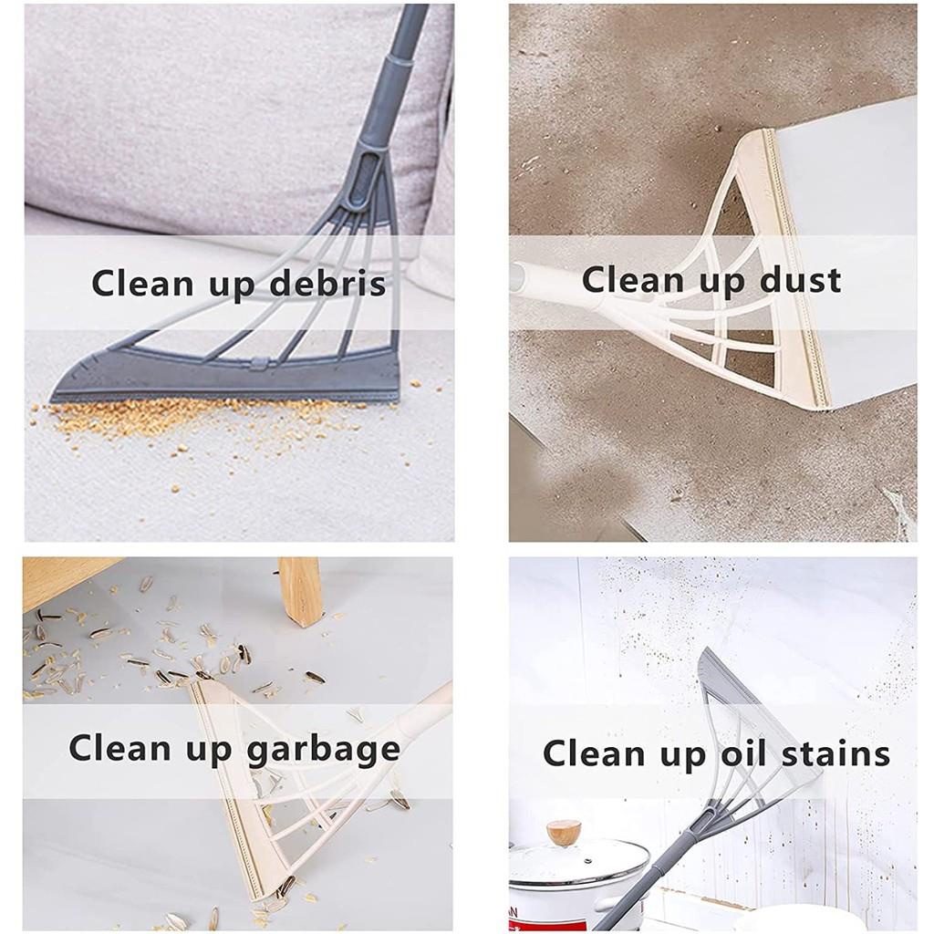 LS 1.019 - Sapu Silicone Karet 2in1 Alat Pel Scrapper Pembersih Lantai Jendela Magic Broom Mop Multifungsi Ajaib