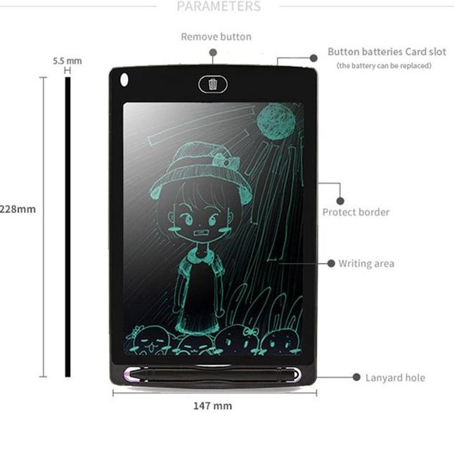 

➢Kekinian << Jenius >> Tablet Papan Tulis Menggambar LCD Hapus Writing Board Tablet Digital Layar 8.5 inch anak ♥