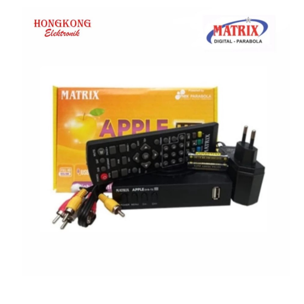 STB Matrix Receiver Tv Set Top Box Silver DVB T2 Digital Paket Komplit - Kuning