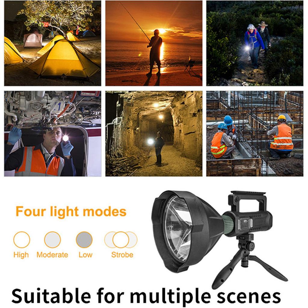 Senter Sorot Super Bright 8000 Lumens Big Lamp LED XHP50 USB Rechargeable Waterproof with Tripod
