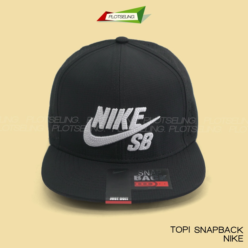 Topi Snapback NIKE Sport Pria Wanita Black Green Camo Laser Baseball Cap Distro Premium Grade Unisex