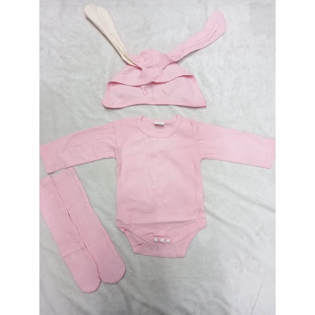 Catell Love Jumper Set + Topi / Jumper Set Baby usia 0-9 BULAN