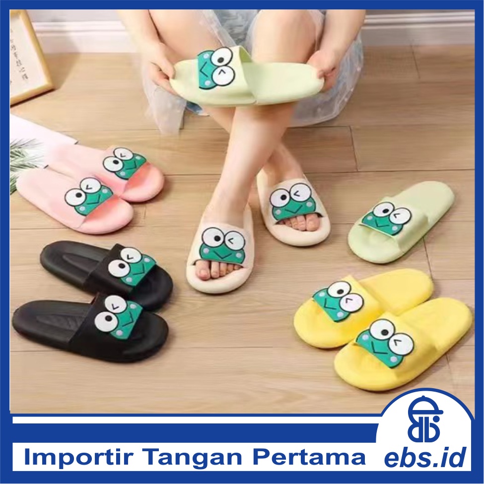 𝐄𝐁𝐒 ✅ SA018 Sandal Empuk EVA Import Sendal Rumah Motif Kodok Cute Fashion Korea Wanita Bahan Rubber Anti Sakit