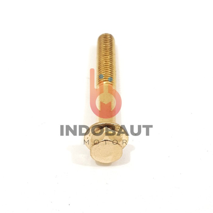 Flange Bolt Baut Blok Mesin 6x45 Kunci 8 Gold