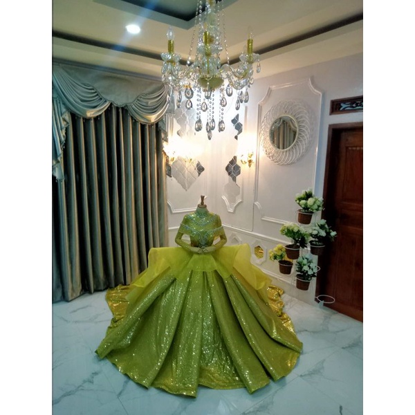 PREMIUM GAUN PENGANTIN MEWAH GOTIK, LEMON, SAGE, LILAC, NEVI, FULL SQUEEN