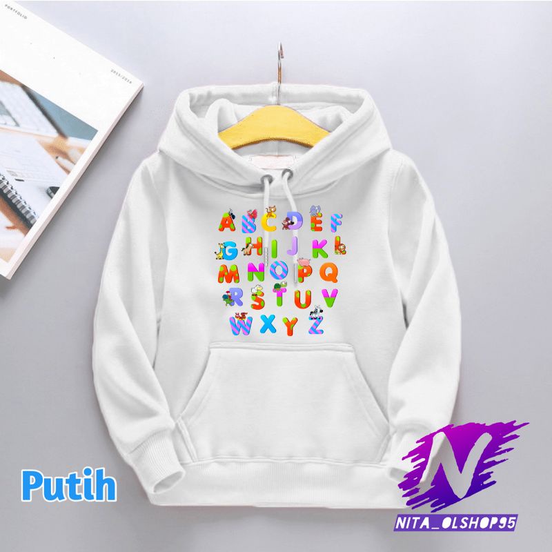hoodie anak alphabet jaket huruf anak lucu