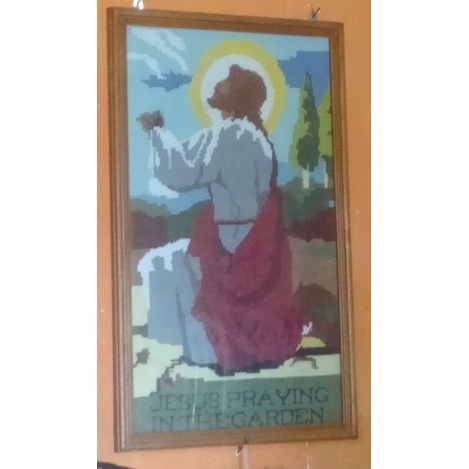 lukisan kristik Yesus  jadi / kristik yesus plus bingkai 60*100cm