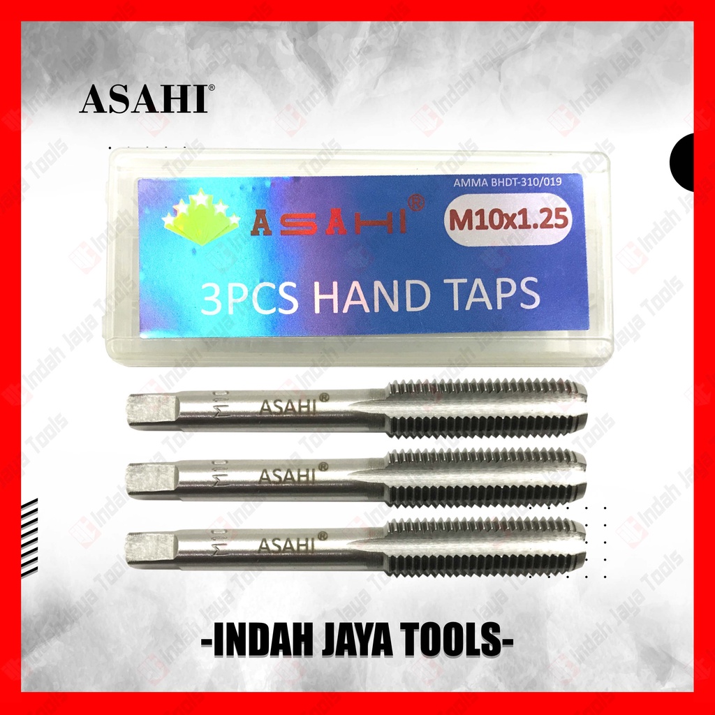 ASAHI Hand Tap M10 x 1.25 - Mata Tap 10 x 1.25 isi 3 Pcs