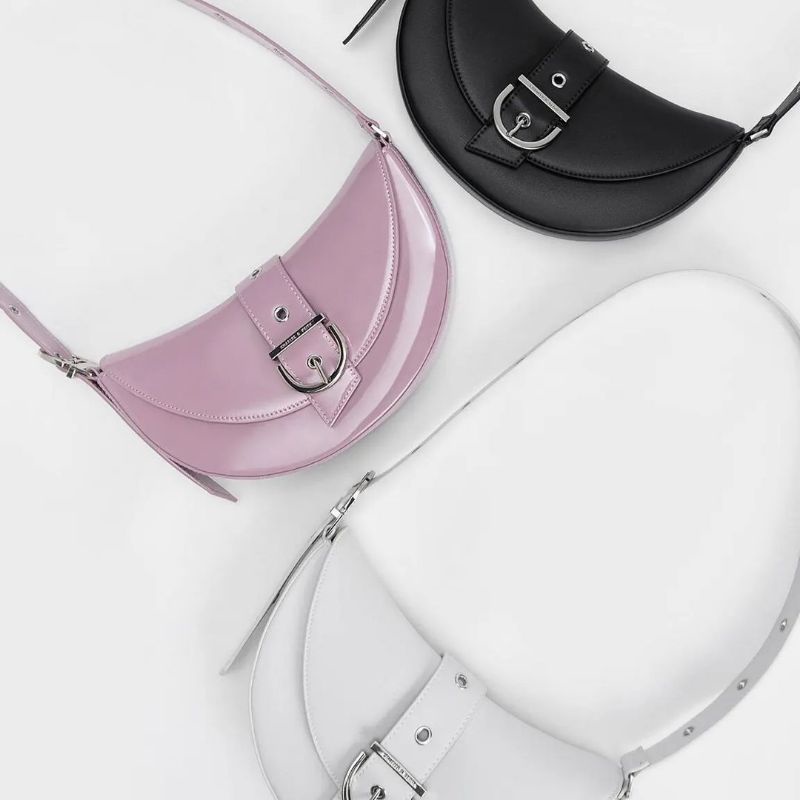 CK Buckled Strap Crescent Bag