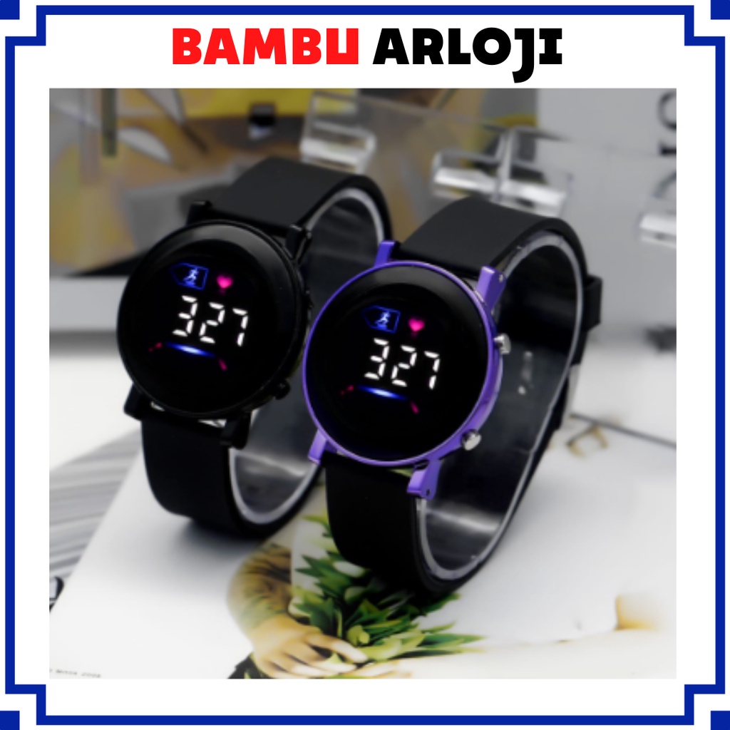 BAJ JAM TANGAN WANITA / PRIA DIGITAL RUBBER BULAT LED WATCH  GROSIR ORIGINAL M150 HIGH QUALITY RM064