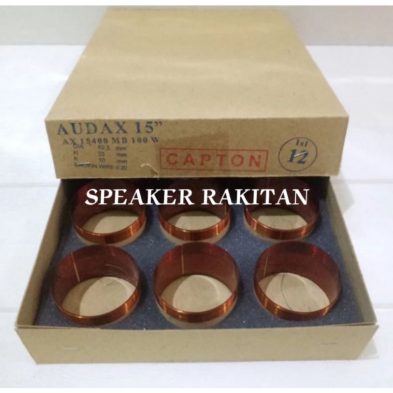 Spul spool voice coil Speaker Audax 15 inch AX-15400 MB 100W (1 box)