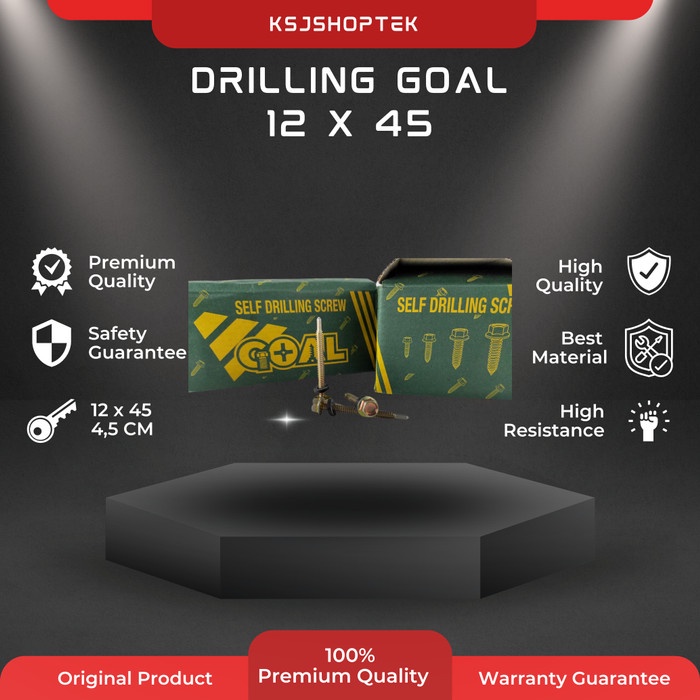 Drilling 12 x 45 Goal Self Drilling Screw Baut Roofing Sekrup Kuning