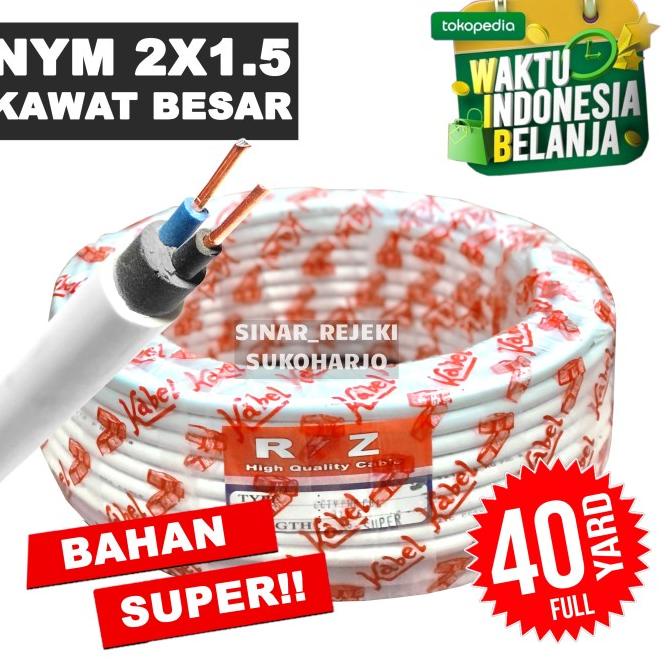 Kabel NYM 2X1.5 Kabel Listrik 1 ROLL 45 YARD Kawat Lapis Tembaga Non COD
