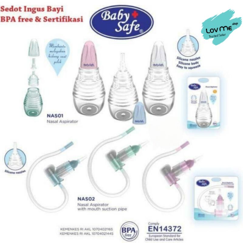 lov me❤️ Baby Safe Alat Sedot Ingus Bayi -Alat Nasal Aspirator Pembersih Hidung Bayi NAS01 NAS02