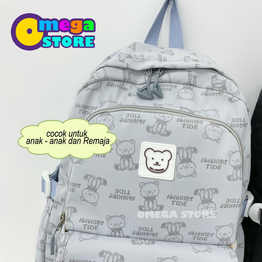 [O&amp;S] Tas Ransel Sekolah SD SMP SMA Karakter Teddy Unisex Backpack Laptop Terbaru-OS276