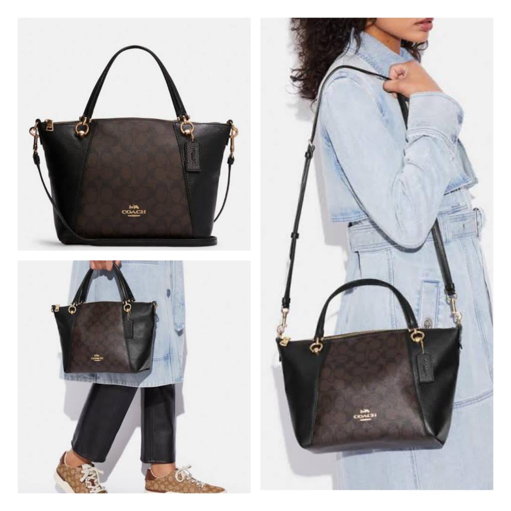 Coach Signature Kacey Satchel Brown Black