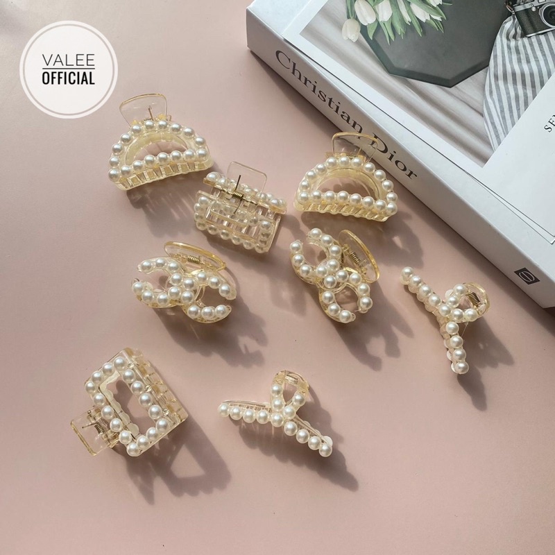 KLIP JEPIT RAMBUT WANITA MUTIARA ELEGAN KOREA KOREAN ELEGANT STYLE HAIR CLAW CLIPS WITH PEARLS